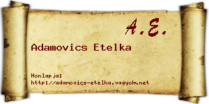 Adamovics Etelka névjegykártya